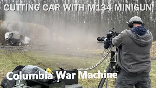 Cutting Car in Half with M134 MiniGun