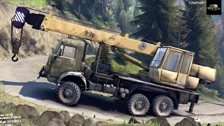 SPINTIRES 2014 - Crane Rescuing a Truck on a Hill