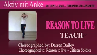 Reason to live - Line Dance - Darren Bailey - teach and learn with Anke