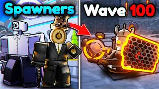 SPAWNER UNITS vs WAVE 100... (Toilet Tower Defense)