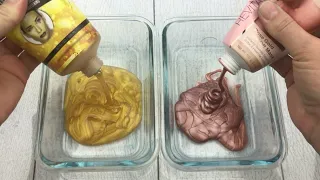 ASMR - ROSE GOLD vs GOLD - FACE MASK for NO GLUE SLIME