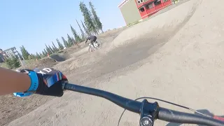 Chasing Bas Van Steenbergen on the new Pump Track at SilverStar Bike Park