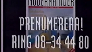 Moderna Tider tidskriften (TBC image)   TV3 reklam   18 Dec 1990