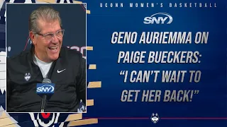 Geno Auriemma talks Paige Bueckers getting off crutches, her plan to return | UConn Post Game