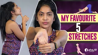 Top 5 Stretches For People Who Sit All Day 🙇🏻🤸🏻‍♀️ I Stay Fit with Ramya