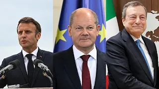 Scholz, Macron und Draghi mit Sonderzug in Kiew eingetroffen