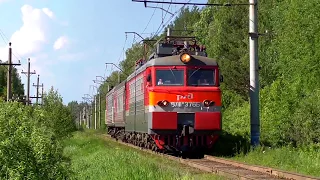 "Шумахер". ВЛ11М-376 с пригородным поездом и приветливой бригадой