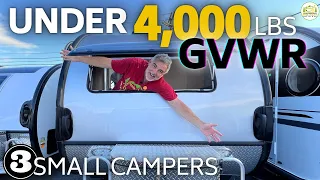 3 Small Travel Trailers UNDER 4,000 LBS GVWR with Bathrooms