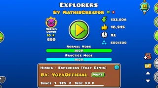 Geometry Dash: Explorers (Medium Demon) 100% by MathisCreator and SwitchStepGD