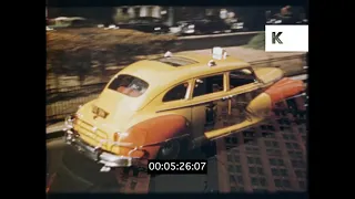 Rare 1940s Colour Footage, POV Drive into New York, Manhattan Skyscrapers, Bridges, 16mm