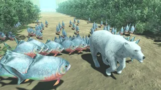 [ Dangerous Sea ] Run Away from Hungry Piranhas  - Animal Revolt Battle Simulator