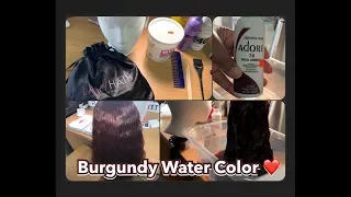 HOW TO: WATER COLOR WITH BLEACH | Jet black to burgundy red  ❤️ | Ft LavyHair