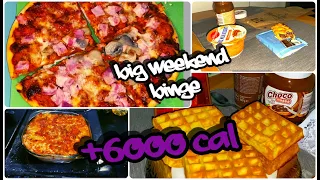 BIG WEEKEND EATING + 6000 calories // binge eating filmed - TD EW 暴飲暴食