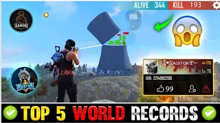 TOP 5 WORLD RECORD OF FREE FIRE⚡⚡- Garena Free Fire max [part 25]