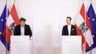 Pressekonferenz über aktuelle Corona-Unterstützungspakete.