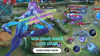 One random teammate player make you lose the game | Novaria power | mage | Mobile Legends