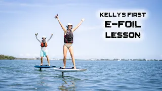 Kelly's first E-foil lesson