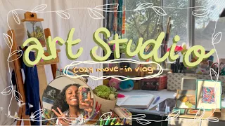 vlog ☀️|| moving into my art studio!!👩🏾‍🎨