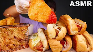 ASMR HOT DOG LINK | HONG KONG HOT DOG + FRIES + HASH BROWN (Eating Sound) | MAR ASMR