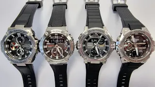 4 поколения стальных G-SHOCK -ов серии G-STEEL. GST-B100, GST-B200, GST-B300, GST-B400