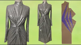 🔥 Easy Way of Perfect Front Twist Dress Cutting and Sewing
