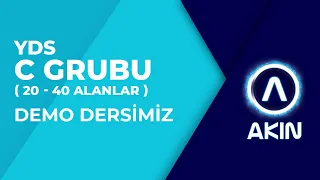 YDS - C grubu ( 20-40 alanlar )  DEMO Dersimiz