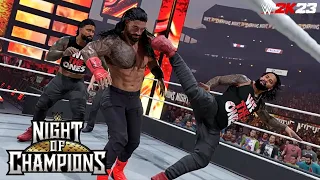 Roman Reigns & Solo Sikoa vs Kevin Owens & Sami Zayn Night of Champions 2023 | WWE 2K23 SIMULATION