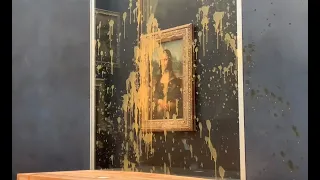 Activists splatter 'Mona Lisa' painting with soup