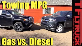 2017 Chevy Colorado V6 vs GMC Canyon Diesel Drag Race, Towing, MPG & 0-60 MPH Review