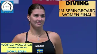 Emilia Nilsson Garip | Women's Diving 1M Springboard Final | World Aquatics Championships- Doha 2024