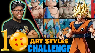 Drawing in 10 DIFFERENT STYLES..? | Art Style SWAP Challenge | GOKU