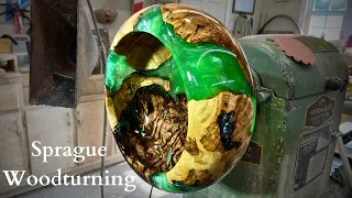 Woodturning - Emerald Green Loves Maple Burl