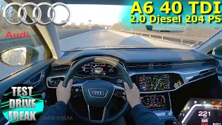 2022 Audi A6 Limousine Sedan 40 TDI 204 PS TOP SPEED AUTOBAHN DRIVE POV