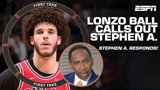 Stephen A. reacts to Lonzo Ball calling him out on social media 👀 | First Take