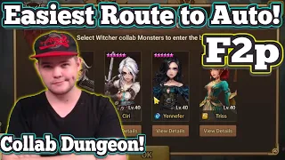 Witcher Collab Dungeon F2P Full Auto, Recommended Units & Buffs - Summoners War