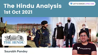 The Hindu Newspaper Editorial Analysis 01st Oct 2021 | Current Affairs | UPSC CSE | Saurabh Pandey