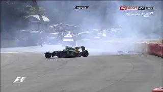 F1 2013 Belgium FP2 Van Der Garde Crashes