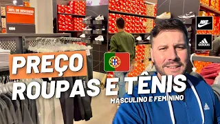 PREÇO de roupas e tênis de OUTLET em Portugal 2023