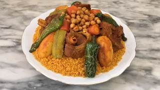 كسكسي تونسي بالعلوش - كسكسي ليلة النصف من رمضان - Couscous tunisien