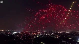 A Thousand illuminated drones create stunning imagery marking China's 70th anniversary