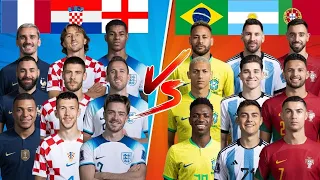 France Croatia England 🆚 Brazil Argentina Portugal 🔥 Vs football time 2023 Trio Comparison 💪