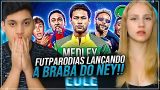 REACT EM CASAL - ♫ SUPER-MEDLEY DO NEYMAR | FutParódias - Especial de 10 Milhões