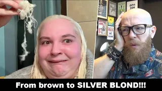 She is going from brown to silver! Hairdresser reacts to Hair Fail #hair #beauty #hair #beauty