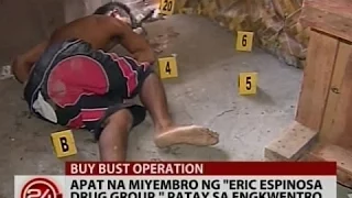 24Oras: Apat na miyembro ng "Eric Espinosa Drug Group," patay sa engkwentro