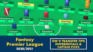 FPL Gameweek 9 Team Selection | Differentials & Captain Picks | Fantasy Premier League Tips 2020/21