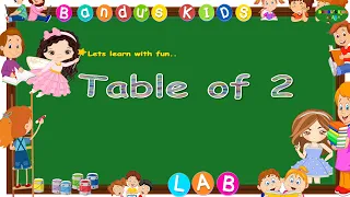 Learn Multiplication Table Of Two 2 x 1 = 2 / 2 Times Tables | Fun & Learn with Bandu's KIDS Lab