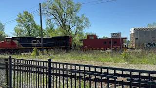 CN (with a GTW caboose) on the Chicago Wye @ Durand, MI (5/8/24)