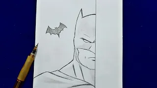 how to draw Batman | Batman half face step by step | easy tutorial