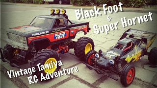 Tamiya Black Foot and Super Hornet on a Vintage RC Adventure