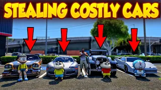 Costly Cars “🚗” Stealing Challenge In GTA5 With Shinchan Doraemon Nobita & Pinchan 😱 Full Fun🤣